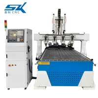 4 axes 3d 1325 multi-tête courbée chaise jambe meubles faisant cnc routeur cylindre alésage et fraisage sculpture machine