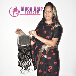 Cabello Humano Indio Virgen 100% Original, Cutícula Alineada, Cierre HD, Ondulado, Simple Trama, Suave y Sedoso, Sin Procesar, en Venta - Product Image 2