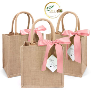 Sacs-cadeaux en jute personnalisables de haute qualité Sacs à provisions en gros réutilisables Impression personnalisée sur Textiles et produits en cuir - Product Image 1