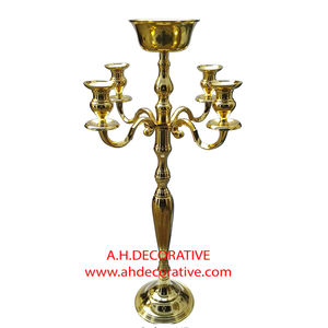 Candélabre argenté personnalisable à 5 bougies dessus de table de mariage petit candélabre décoratif en métal nickelé fait main décoration - Product Image 5