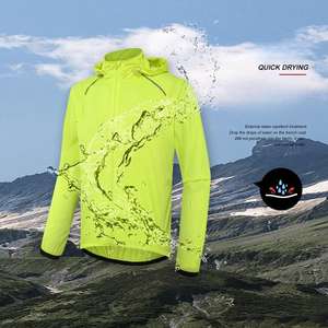 Veste coupe-vent ultra pour homme avec logo personnalisé, vert fluorescent, à capuche, pour sports de plein air, course à pied, entraînement, vestes coupe-vent pour hommes - Product Image 5