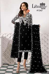 งานฝีมือปักเทียม Georgette ของนักออกแบบล่าสุดพิมพ์ชุด Salwar โดยโซนแฟบ - Product Image 4