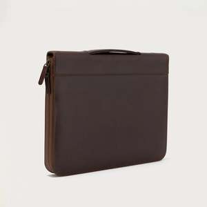 For Eclectic Vintage Brown Leather Folio Organizer Protective Feature - Product Image 3