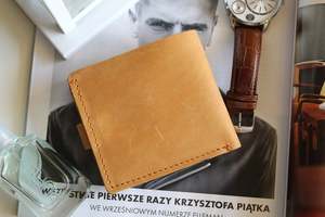 Porte-cartes élégant pour hommes Portefeuille en cuir véritable RFID Blocage Bifold avec fenêtre d'identification Design vintage LBW-0183 - Product Image 3