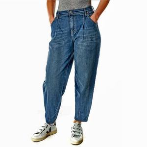 Pantalones de mezclilla de mujer ajustados lavados personalizados-Estilo informal de cintura alta Ligero - Product Image 1