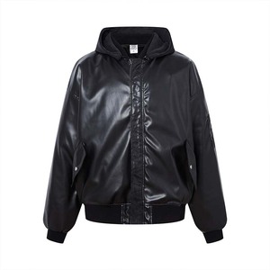Veste de motard en cuir noir pour hommes avec poches supplémentaires et ceintures Veste de motard tendance - Product Image 5