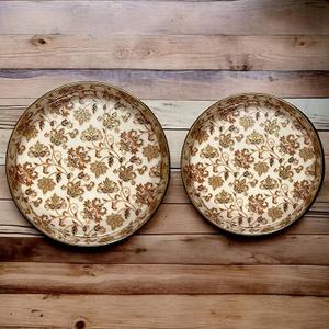 Antique Style <b>Enamel</b> Printed Fancy Design Wood Serving Tray Customised MDF with Decorative Feature - Product Image 3