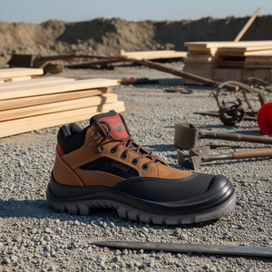 Bottes de sécurité en cuir Sherpa S3 EN20345 Taille 45 Marron/Rouge - Fitness Safety Remisber - Product Image 3