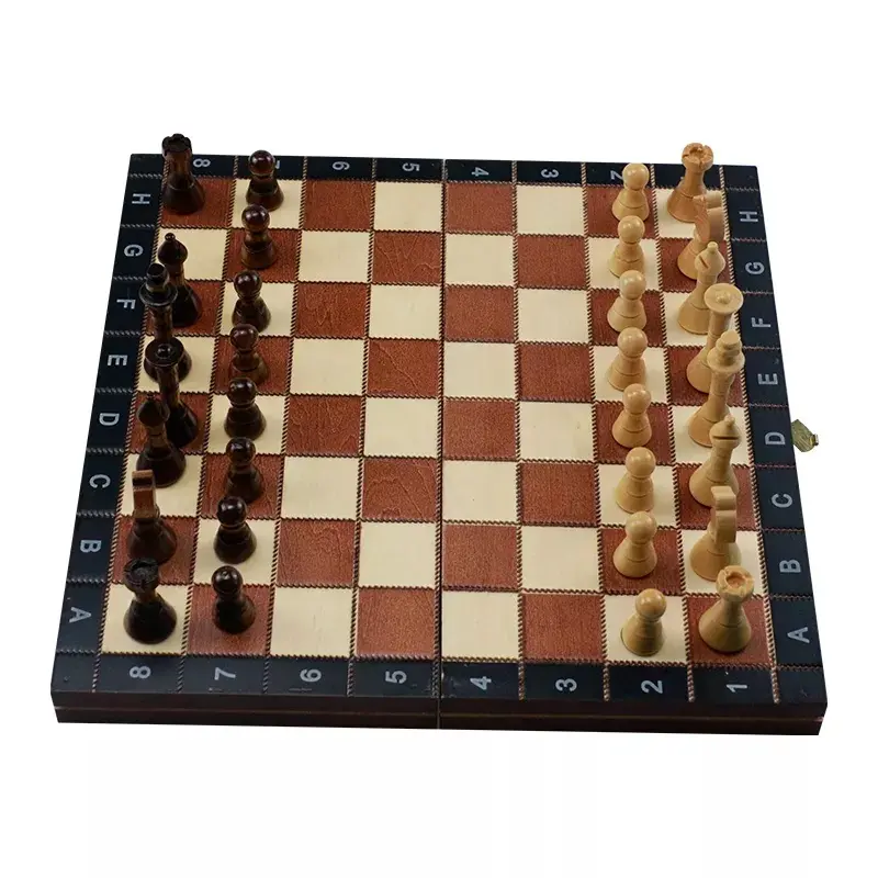 Metier Bán Chạy nhất chất lượng cao bằng gỗ cờ vua trò chơi thiết lập với bảng gấp Bán Buôn Đồ chơi truyền thống cho người lớn bé trò chơi