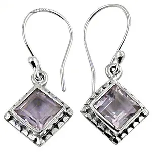 Bijoux en argent 925 pour femmes, élégantes boucles d'oreilles pendantes en améthyste, accessoire de mode - Product Image 1