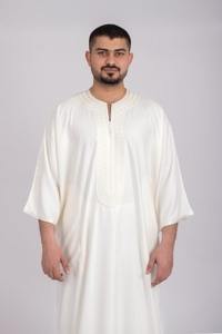 Ropa Islámica para Hombre, Thobe con Cuello Redondo, Thobes Personalizados con Borlas, Transpirables, Musulmanes, Thobe Saudí, Oriente Medio, Manga Larga, Jubba - Product Image 5
