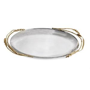 Colección de Bandejas de Latón para Servicio de Hotel, Diseño de Hojas Fantástico, Asa Ovalada Exquisita, Bandeja de Mármol Blanco para Frutos Secos, Platos y Cubiertos - Product Image 5