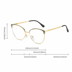 Trung Quốc Nhà sản xuất bán buôn Thông số kỹ thuật chống phản chiếu kính kim loại Phụ Nữ Chống ánh sáng màu xanh Chặn kính - Product Image 6