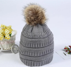 Custom Women's Casual Winter Beanie Handmade Soft Thick Warm Knitted Pom Pom Adult Fashion <b>Accessory</b> - Product Image 6