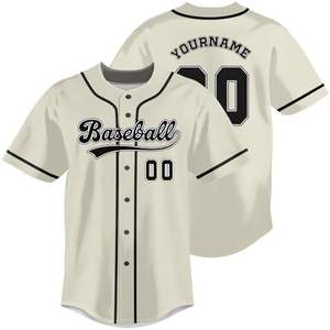 New Cream Baseball Jersey-Camisetas de béisbol personalizadas con nombre y número personalizados para hombres y mujeres - Product Image 1