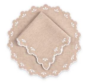 Elegantes manteles individuales de lino con bordados sutiles para una decoración minimalista del comedor, estilo premium. - Product Image 5