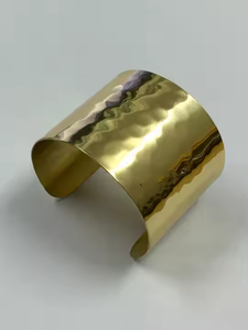 Bracelet en laiton concave unisexe, dernier style moderne, or argent martelé, design religieux classique, artisanat à la mode - Product Image 3