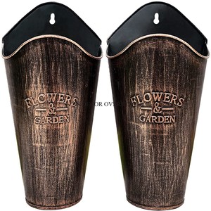 Juego de 2 Macetas Decorativas de Jardín de Latón con Acabado Antiguo, Hechas de Metal de la Mejor Calidad, con Logotipo y Tamaño Personalizables - Product Image 1