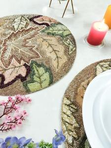 Set de table indien artisanal en perles blanches et noires, motif complexe, artisanat en pierre pour la maison et l'hôtellerie - Product Image 3