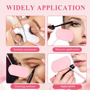 Espejo de maquillaje de mano de pestañas cosmético personalizado de mano de corazón de pestañas promocional con mango - Product Image 5