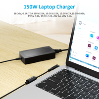 Adaptateur secteur universel 150W pour ordinateurs portables de gaming 19V 19.5V 20V 7.5A, adaptateur secteur de bureau 6 embouts pour HP Dell Lenovo Asus Acer MSI