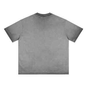 Camiseta de Hombre Extra Grande, Lavada, de Algodón 100%, Tejida, de 285g, con Estampado Personalizado y Lavado Ácido Vintage - Product Image 4