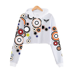 Sublimé Hiver Casual Tricoté Crop Top Hoodies Femmes Solide À Manches Longues Mode Sweats - Product Image 2