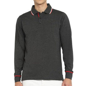 Manches longues hommes 100% coton OEM Service Polo t-shirts brodés coton léger polos à manches longues - Product Image 1