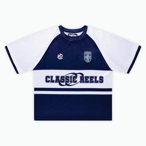 Tissu de sublimation streetwear surdimensionné Boxy personnalisé sérigraphie rétro maillot de football américain en maille - Product Image 4