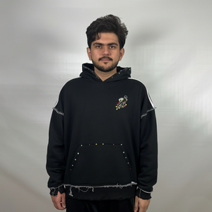 เสื้อฮู้ดดี้ผู้ชายผ้าฝ้ายแท้ 100% คุณภาพสูง ขายส่ง ดีไซน์เองได้ สวมใส่สบายสำหรับฤดูหนาว ทรงโอเวอร์ไซส์ สไตล์เบสิก - Product Image 1