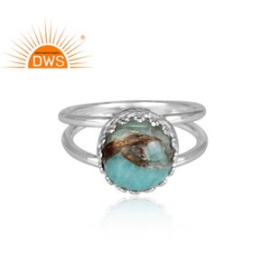 Mejor Venta de plata esterlina Natural Mojave cobre amazonita piedra preciosa declaración anillo personalizado joyería fabricante - Product Image 3