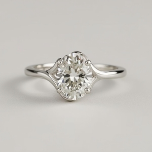 แหวนเพชรรูปวงรีสำหรับผู้หญิงทันสมัย2025 9k ประดับโรเดียมชุบโรเดียมสำหรับงานแต่งงานและงานปาร์ตี้ - Product Image 3