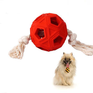 Balle interactive pour animaux de compagnie en caoutchouc moderne et durable, balle à friandises, jouet à mâcher pour chien, puzzle pour cacher les aliments, balle pour nettoyer les dents - Product Image 1