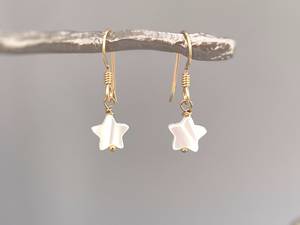 Wholesale Top Selling Good Quality Dainty Mother of <b>Pearl</b> Star Gemstone Fine 925 Sterling Silver White <b>Drop</b> <b>Earrings</b> Jewelry - Product Image 2