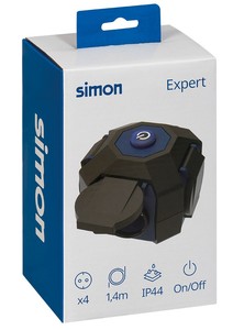 Base cubica 4T con coperchio Expert IP44 16A 1,4m (Simon PL428201) - Product Image 1