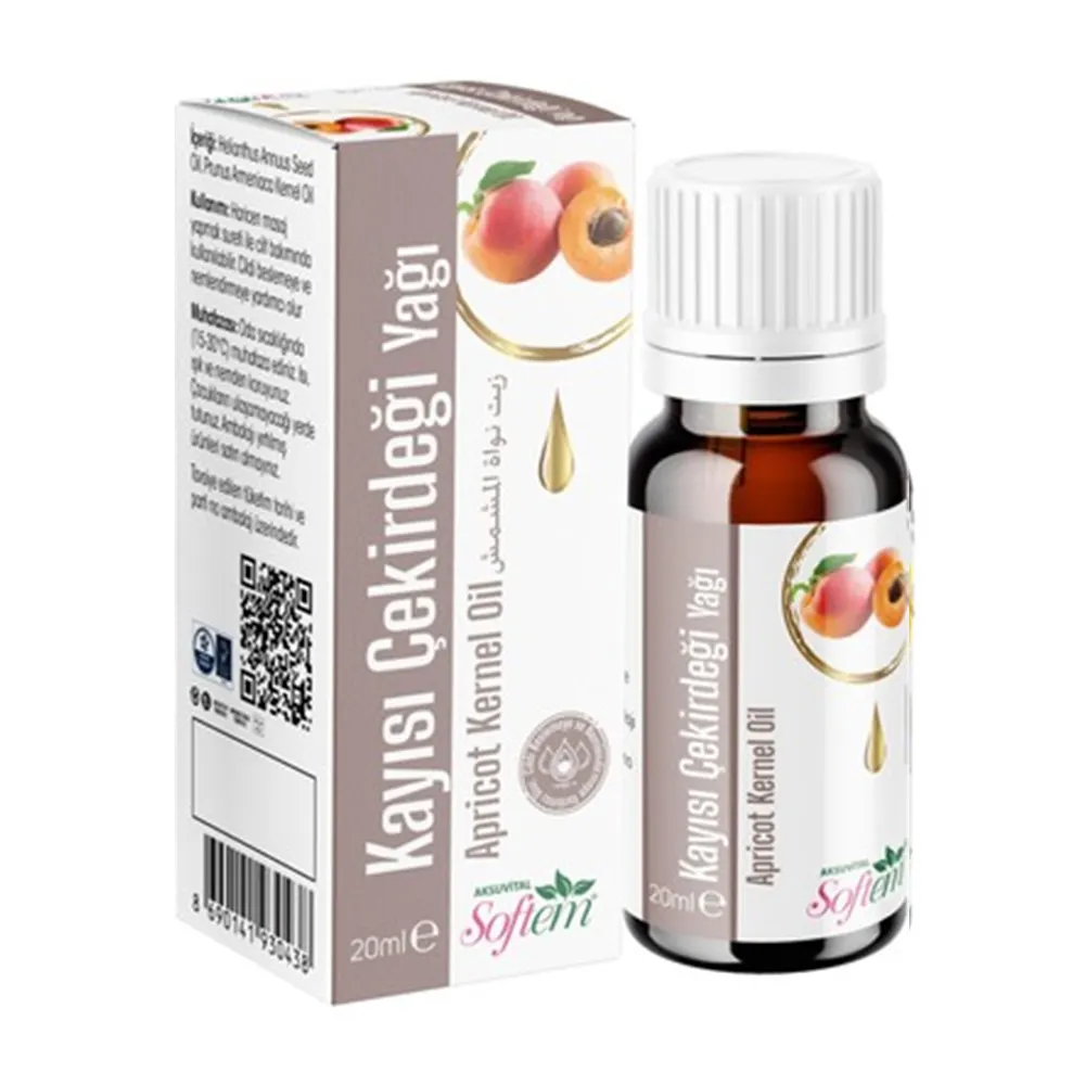 Softem APRICOT KERNEL OIL 20 ML from Turkey Natural Herbal Oil Products Good Quality Best Price Aksuvital
