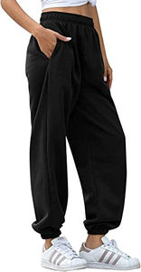 Pantalon de jogging taille élastique 100% coton pour femmes avec poche latérale Street Wear Fitness Workout Track Gym pantalon pour l'hiver - Product Image 4