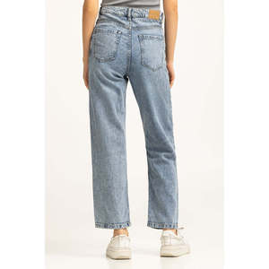 กางเกงยีนส์ผู้หญิงระบายอากาศได้ดี รุ่น WM-JNS-WS24-012 ทรงสกินนี่ สเตรท บอยเฟรนด์ เอวยางยืด สไตล์คาร์โก้ - Product Image 1