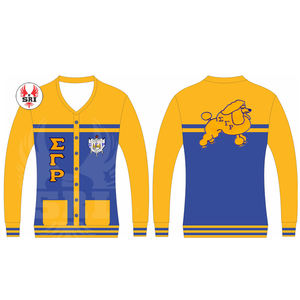 Suéter de Algodón Personalizado con Bordado de la Hermandad Griega Sigma Gamma Rho, Cardigan Universitario, Artículos de Hermandad Griega - Product Image 1