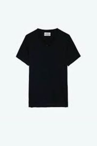 T-shirt en coton tricoté personnalisé pour homme, col en V, élégant, promotionnel, anti-plis, respirant, manches courtes, vente en gros à bas prix - Product Image 5