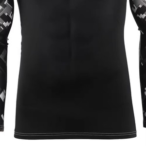 2024 hombres de manga larga suelta ajuste Rash Guard logotipo personalizado Pakistán hecho ropa de gimnasio para jóvenes tela de nailon impresión sublimada lisa - Product Image 5