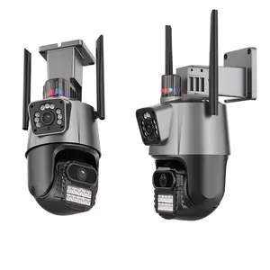 Telecamera di sicurezza a doppia lente wifi telecamere wireless intelligenti di sorveglianza domestica con rilevamento umano AI tracking per esterno