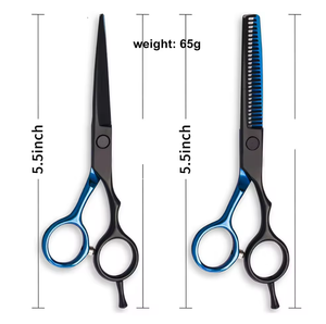 Tijeras de corte de pelo negras personalizadas, maquinilla de afeitar de salón de belleza con mango de acero, tijeras de corte de peluquero, peluquería - Product Image 4