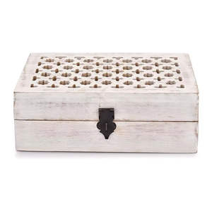 Boîte à trésors en bois sculpté Arbre de Vie, en bois de manguier naturel, multi-usage : rangement de bijoux, boîte à souvenirs et urne - Product Image 2