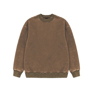 Vintage Acid Wash Sweatshirt 100% Cotton Oversized Streetwear Long Sleeve <b>Pullover</b> Top <b>for</b> <b>Men</b> Sweatshirt MADE BY BS 2026 - Product Image 3