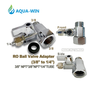 Robinet à bille Aqua-Win, robinet d'eau manuel en acier inoxydable, utilisation en camping-car, matériaux de haute qualité (3/8" NPT à 1/4" Tube)