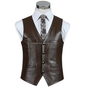 Chaleco de cuero para hombre 2022 de alta calidad, a prueba de viento, de piel de oveja, hermoso y elegante. - Product Image 2