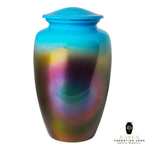 Urne funéraire en métal Urne commémorative en aluminium de qualité supérieure avec revêtement Meena Grandes tailles de souvenirs de 220 pouces cubes Étanche et gravable - Product Image 4