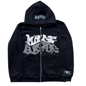 Zipup Men Face Cover Black Zipper Hoodie Puff Print Full Zip up Hoodie Custom Logo 3D Puff Screen Printing Hoodie - Product Image 6