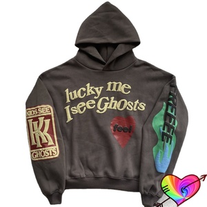 เสื้อฮู้ดดี้ผู้ชายทรงโอเวอร์ไซส์ ผ้าฝ้าย 100% ซับในอย่างดี สไตล์ดิสเทรส หนานุ่ม พิมพ์ลายกราฟิก ตัดสั้น รับสกรีนโลโก้ตามสั่ง - Product Image 1